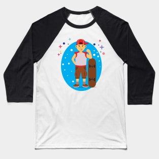 cartoon skateboarder Baseball T-Shirt